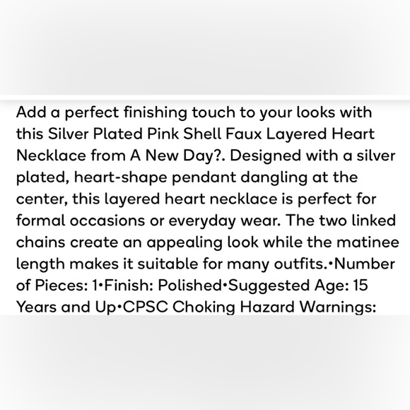 A New Day Pink Shell Charm with Gold Toned Necklace NIB - Picture 5 of 5